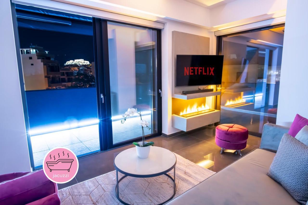 Luxury Penthouse With Acropolis View And Jacuzzi Apartment Atena Exterior foto